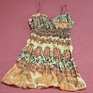 Womens Vintage Funkadelic Bohemien Chic Paisley Tank Top Size M